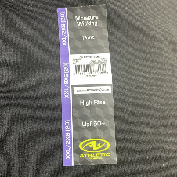 Athletic Works High Rise Black Moisture Wicking Pants- XXL - Picture 5 of 13